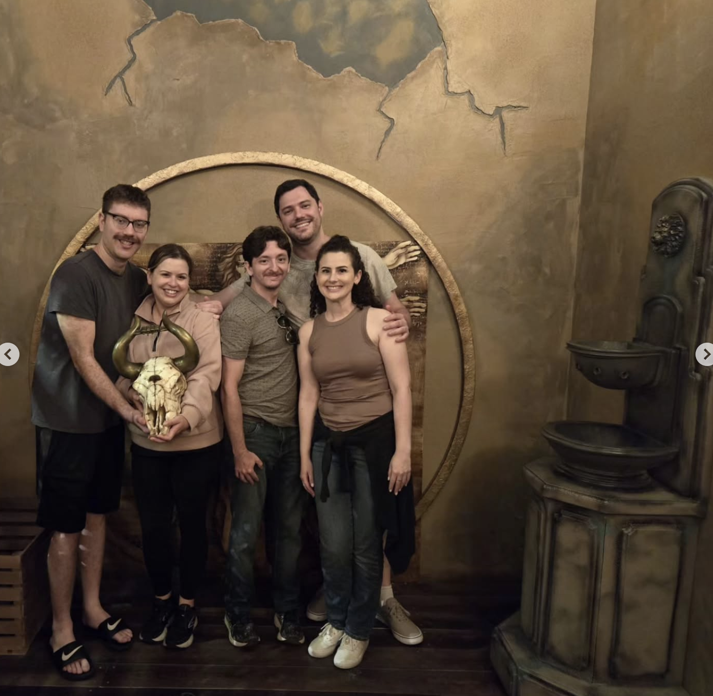 Escape room with old manuscripts, sketches, and inventions
