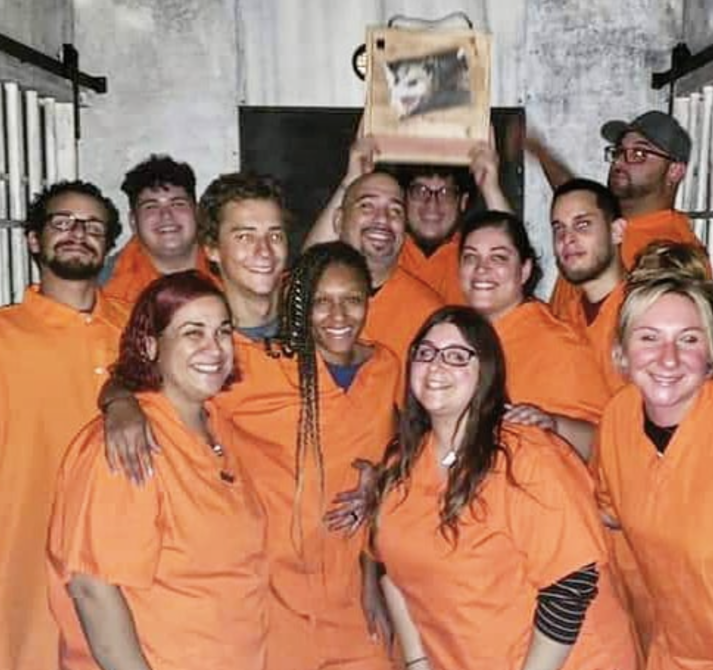 Prison cell puzzle challenge in escape room game